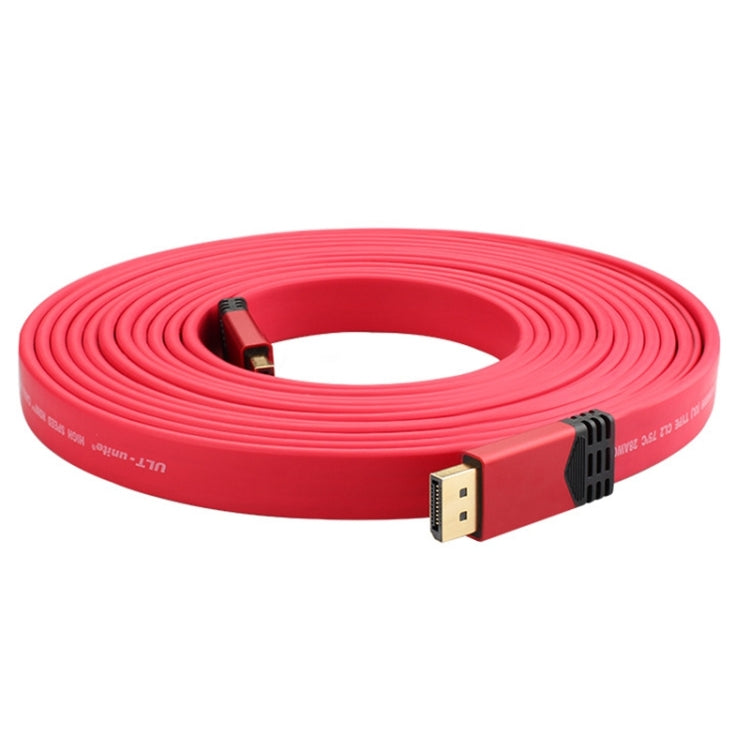 4K 60Hz DisplayPort 1.2 Male to DisplayPort 1.2 Male Aluminum Shell Flat Adapter Cable, Cable Length: 2m (Red) -  by PMC Jewellery | Online Shopping South Africa | PMC Jewellery | Buy Now Pay Later Mobicred