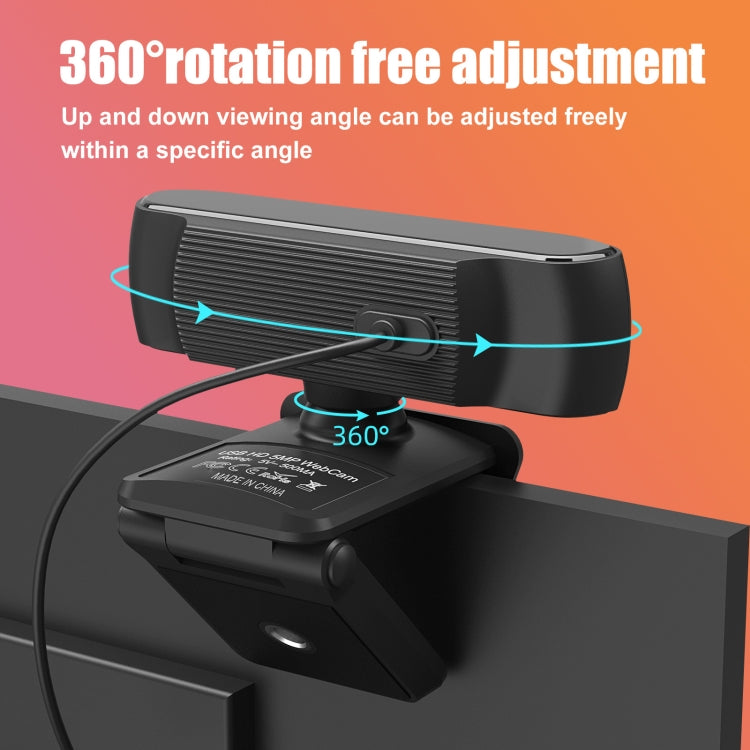 HA501 USB 5M 2.5K Rotate 360 ​​Degrees Auto-focus Camera With Microphone - HD Camera by PMC Jewellery | Online Shopping South Africa | PMC Jewellery | Buy Now Pay Later Mobicred
