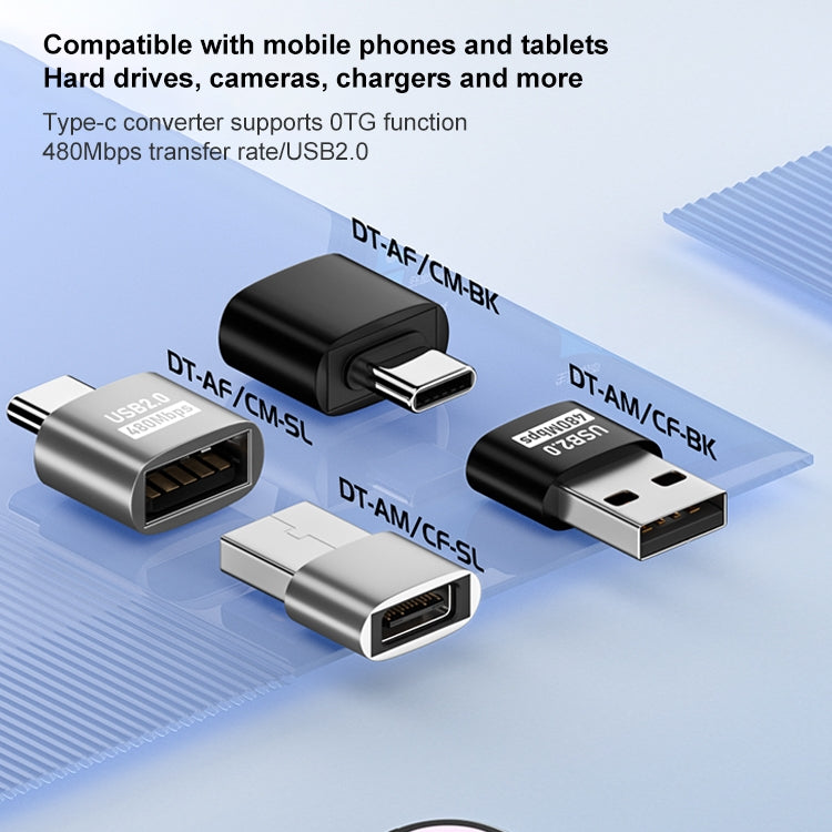 USB 2.0 Female to Type-C Male Adapter (Silver) - Cable & Adapters by PMC TechLife | Online Shopping South Africa | PMC TechLife | Buy Now Pay Later Mobicred