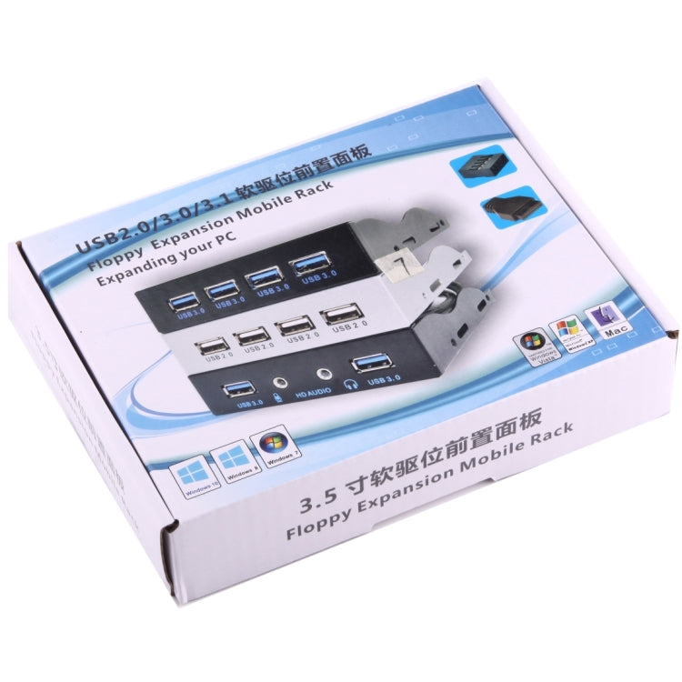 3.5 inch Floppy Expansion Bay Front Panel 4 Ports USB 2.0 HUB  Adapter Connector(Black) - free shipping - PMC TechLife - Order now!