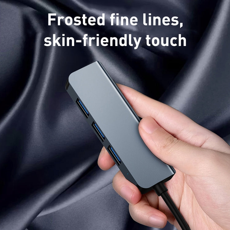 BYL-2301U 5 in 1 USB to USB3.0+USB2.0x3+USB-C / Type-C HUB Adapter, Cable Length: 10cm - USB HUB by PMC TechLife | Online Shopping South Africa | PMC TechLife | Buy Now Pay Later Mobicred