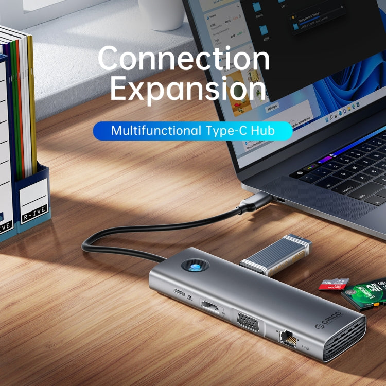 ORICO PW11-9P Type-C / USB-C 8-in-1 5Gbps Multifunction Docking Station(Silver) - free shipping - PMC TechLife - Order now!