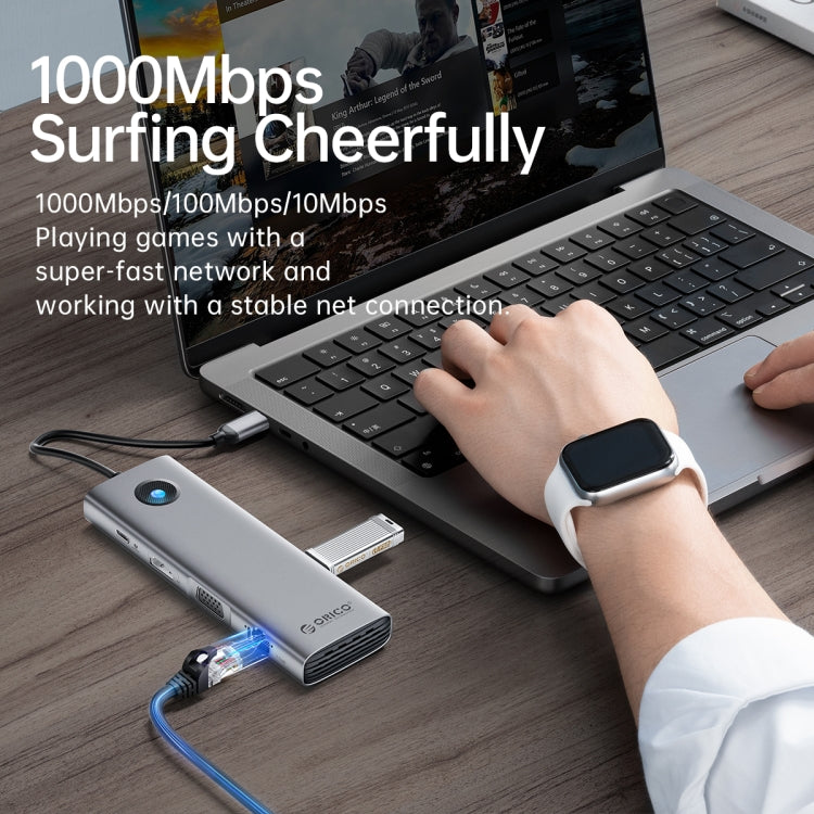 ORICO PW11-9P Type-C / USB-C 8-in-1 5Gbps Multifunction Docking Station(Silver) - free shipping - PMC TechLife - Order now!