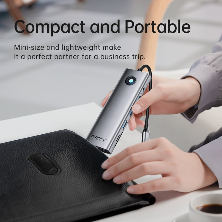 ORICO PW11-10P Type-C / USB-C 10-in-1 5Gbps Multifunction Docking Station (Dark Gray) - USB HUB by ORICO | Online Shopping South Africa | PMC TechLife | Buy Now Pay Later Mobicred