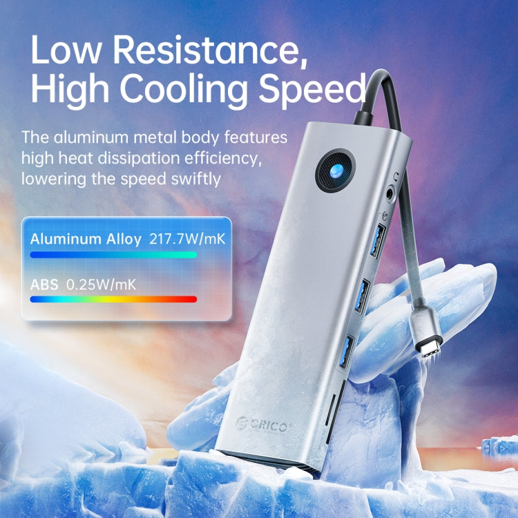 ORICO PW11-10P Type-C / USB-C 10-in-1 5Gbps Multifunction Docking Station (Dark Gray) - USB HUB by ORICO | Online Shopping South Africa | PMC TechLife | Buy Now Pay Later Mobicred