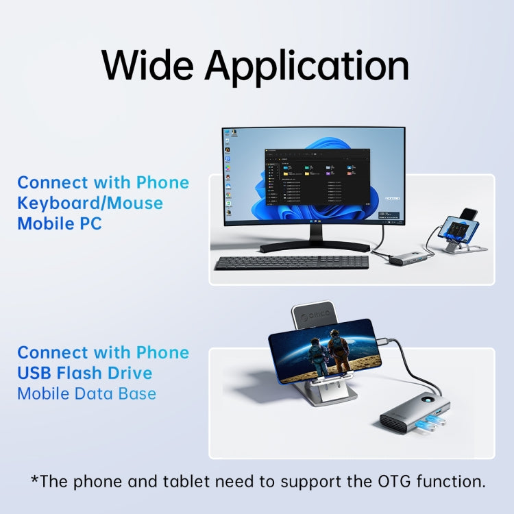 ORICO ORICO-PW11-6PCR R45 Type-C / USB-C 6-in-1 5Gbps Multifunction Docking Station (Dark Gray) - free shipping - PMC TechLife - Order now!