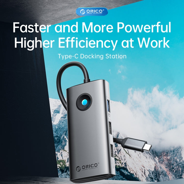 ORICO ORICO-PW11-6PCR R45 Type-C / USB-C 6-in-1 5Gbps Multifunction Docking Station (Dark Gray) - free shipping - PMC TechLife - Order now!