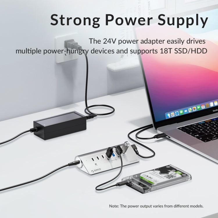 ORICO M3U4 Aluminum Alloy 4-Port USB 3.2 Gen1 10Gbps HUB (Silver) - free shipping - PMC Jewellery - Order now!
