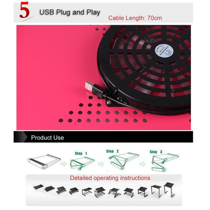 Portable 360 Degree Adjustable Foldable Aluminium Alloy Desk Stand with Cool Fans & Mouse Pad for Laptop / Notebook (Magenta) - Laptop Stand by PMC Jewellery | Online Shopping South Africa | PMC Jewellery | Buy Now Pay Later Mobicred