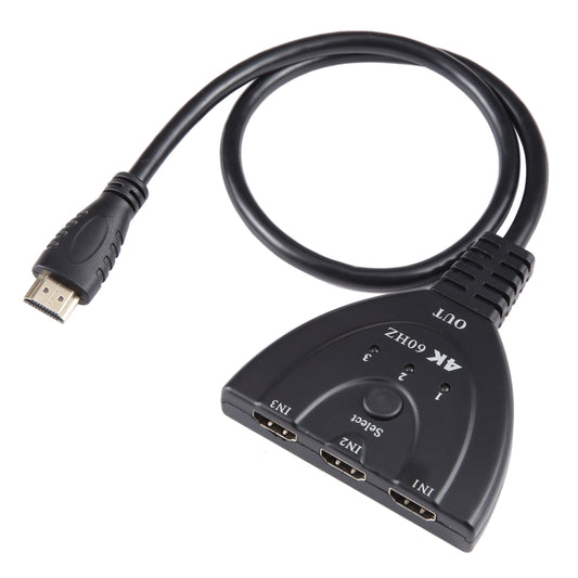 3 x 1 4K 60Hz YUV4:4:4 HDR HDMI Switcher with Pigtail HDMI Cable - Switch by PMC Jewellery | Online Shopping South Africa | PMC Jewellery | Buy Now Pay Later Mobicred