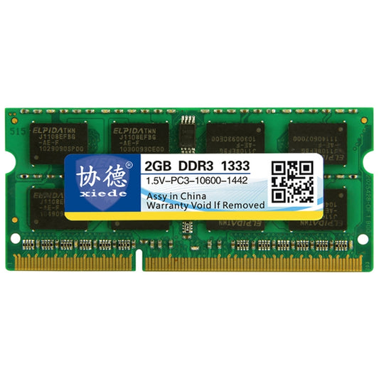 XIEDE X042 DDR3 1333MHz 2GB 1.5V General Full Compatibility Memory RAM Module for Laptop - RAMs by XIEDE | Online Shopping South Africa | PMC Jewellery | Buy Now Pay Later Mobicred