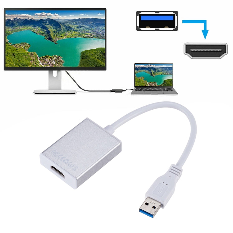 External Graphics Card Converter Cable USB3.0 to HDMI(Silver) - free shipping - PMC TechLife - Order now!