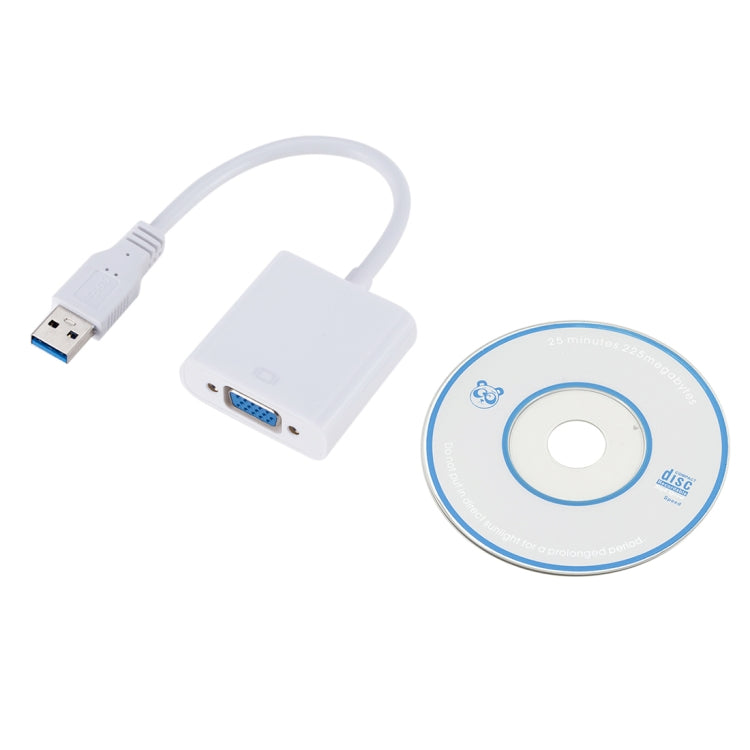 External Graphics Card Converter Cable USB3.0 to VGA, Resolution: 720P(White) - Converter by PMC TechLife | Online Shopping South Africa | PMC TechLife | Buy Now Pay Later Mobicred