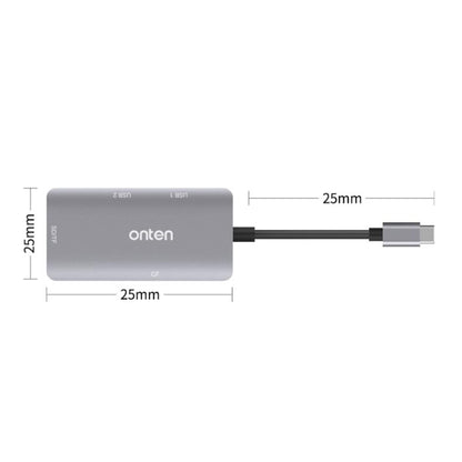 Onten 91882 5 In 1 USB3.0 x3 + SD + TF + CF Type-C / USB-C OTG Multi-function Card Reader - Card Reader by Onten | Online Shopping South Africa | PMC Jewellery | Buy Now Pay Later Mobicred