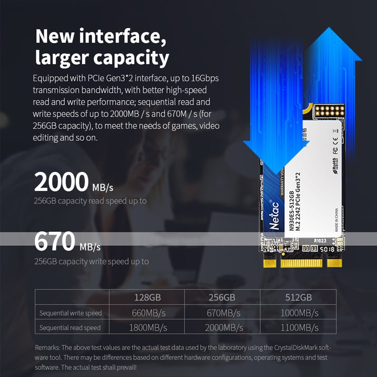 Netac N930ES 512GB M.2 2242 PCIe Gen3x2 Solid State Drive - Solid State Drives by Netac | Online Shopping South Africa | PMC Jewellery | Buy Now Pay Later Mobicred