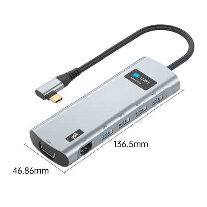 V261A 12 in 1 Elbow USB-C/Type-C to USB Digital Display Docking Station HUB Adapter - USB HUB by PMC Jewellery | Online Shopping South Africa | PMC Jewellery | Buy Now Pay Later Mobicred