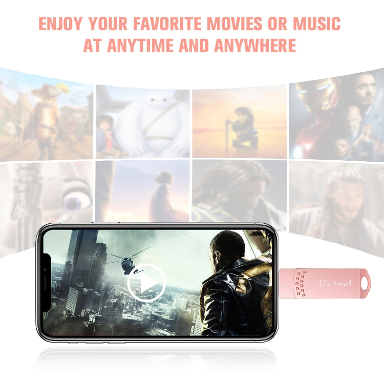 Richwell 3 in 1 128G Type-C + Micro USB + USB 3.0 Metal Flash Disk with OTG Function(Silver) - free shipping - PMC Jewellery - Order now!