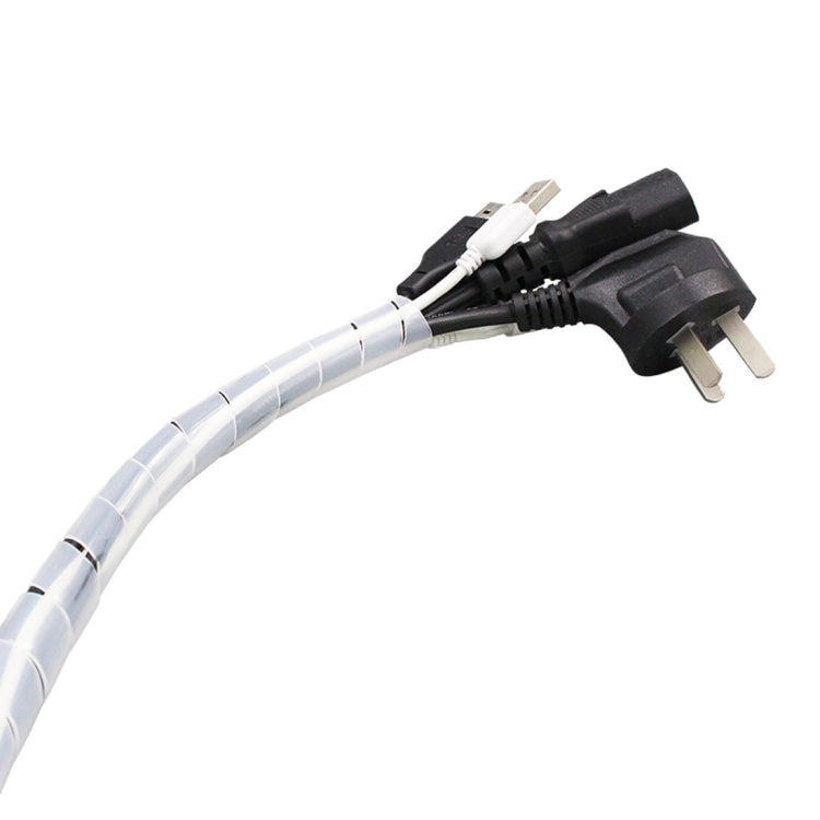 18m PE Spiral Pipes Wire Winding Organizer Tidy Tube, Nominal Diameter: 4mm(White) - free shipping - PMC TechLife - Order now!