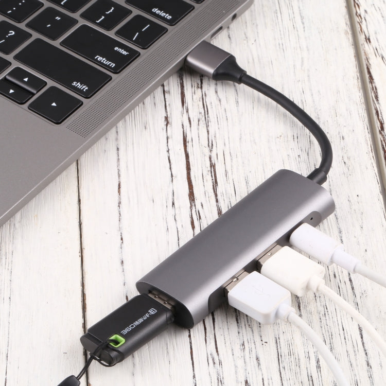 U-811 4 in 1 USB 3.0 to 3 USB 3.0 + USB-C / Type-C Ports HUB Docking Station - USB 3.0 HUB by PMC TechLife | Online Shopping South Africa | PMC TechLife | Buy Now Pay Later Mobicred