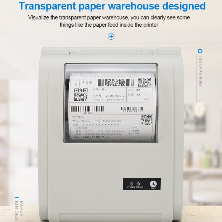 POS-9210 110mm USB +  Bluetooth POS Receipt Thermal Printer Express Delivery Barcode Label Printer, AU Plug(White) - Receipt Printers by PMC Jewellery | Online Shopping South Africa | PMC Jewellery | Buy Now Pay Later Mobicred