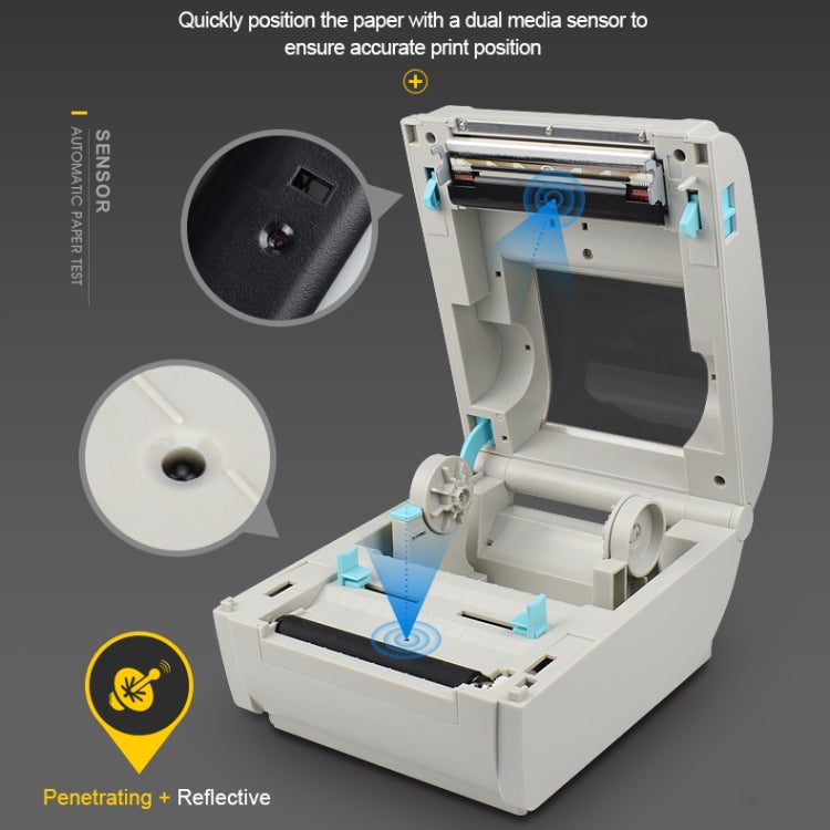 POS-9210 110mm USB +  Bluetooth POS Receipt Thermal Printer Express Delivery Barcode Label Printer, US Plug(White) - Receipt Printers by PMC Jewellery | Online Shopping South Africa | PMC Jewellery | Buy Now Pay Later Mobicred