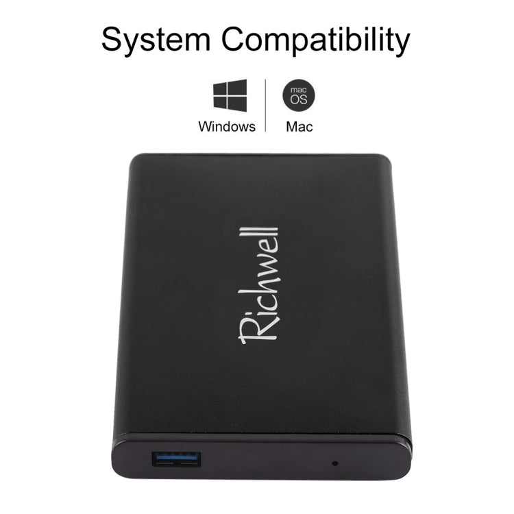 Richwell SATA R2-SATA-1TGB 1TB 2.5 inch USB3.0 Super Speed Interface Mobile Hard Disk Drive(Black) - free shipping - PMC Jewellery - Order now!