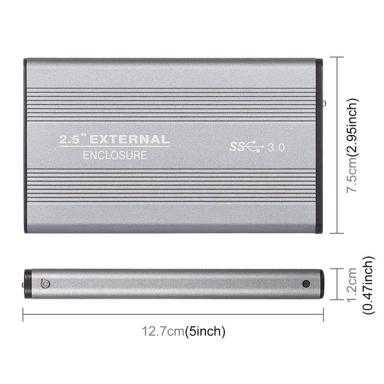 Richwell SATA R2-SATA-2TB 2TB 2.5 inch USB3.0 Super Speed Interface Mobile Hard Disk Drive(Grey) - free shipping - PMC Jewellery - Order now!