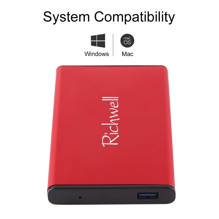 Richwell SATA R2-SATA-250GB 250GB 2.5 inch USB3.0 Super Speed Interface Mobile Hard Disk Drive(Red) - free shipping - PMC Jewellery - Order now!