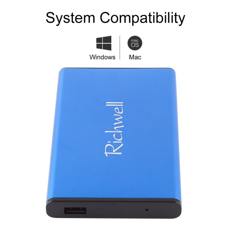 Richwell SATA R2-SATA-500GB 500GB 2.5 inch USB3.0 Super Speed Interface Mobile Hard Disk Drive(Blue) - External Hard Drives by Richwell | Online Shopping South Africa | PMC Jewellery | Buy Now Pay Later Mobicred