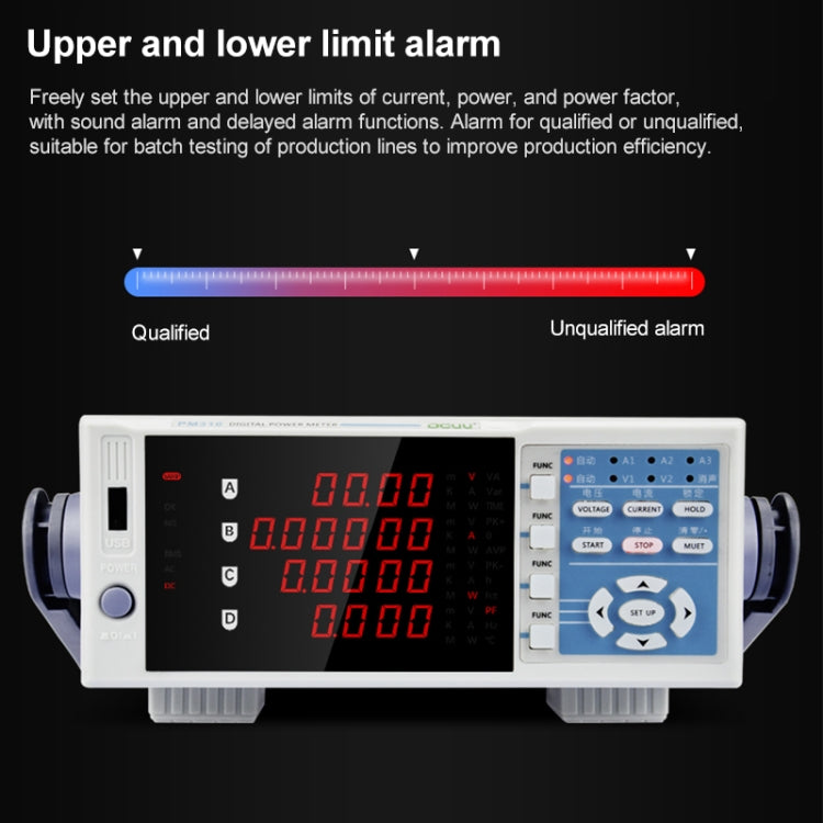 DCUU PM310 Intelligent Electrical Parameters Measuring Instrument (EU Plug) - Current & Voltage Tester by PMc TechLife | Online Shopping South Africa | PMc TechLife | Buy Now Pay Later Mobicred