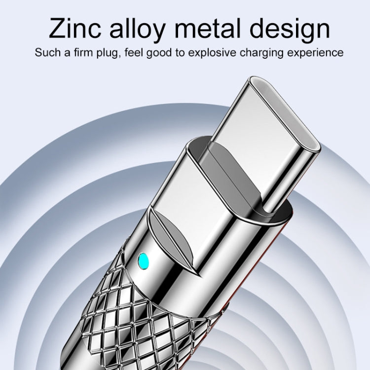 Mech Series 6A 120W USB to USB-C / Type-C Metal Plug Silicone Fast Charging Data Cable, Length: 1.8m(Blue) - USB-C & Type-C Cable by PMC TechLife | Online Shopping South Africa | PMC TechLife | Buy Now Pay Later Mobicred