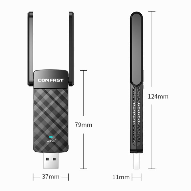 COMFAST CF-952AX V2 1800Mbps Dual Band Wireless Network Card WiFi6 USB Adapter - USB Network Adapter by COMFAST | Online Shopping South Africa | PMC Jewellery | Buy Now Pay Later Mobicred