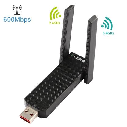 EDUP EP-AC1625 600Mbps 2.4G / 5.8GHz Dual Band Wireless 11AC USB 2.0 Adapter Network Card with 2 Antennas for Laptop / PC(Black) - USB Network Adapter by EDUP | Online Shopping South Africa | PMC Jewellery | Buy Now Pay Later Mobicred