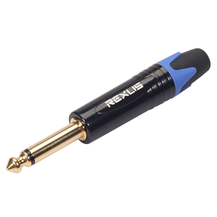 10 PCS TC202 6.35mm Gold-plated Mono Sound Welding Audio Adapter Plug(Blue) - Microphone Audio Cable & Connector by PMC Jewellery | Online Shopping South Africa | PMC Jewellery | Buy Now Pay Later Mobicred