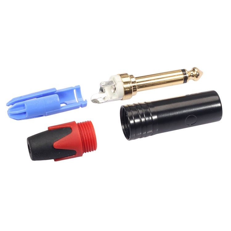 10 PCS TC202 6.35mm Gold-plated Mono Sound Welding Audio Adapter Plug(Red) - Microphone Audio Cable & Connector by PMC Jewellery | Online Shopping South Africa | PMC Jewellery | Buy Now Pay Later Mobicred