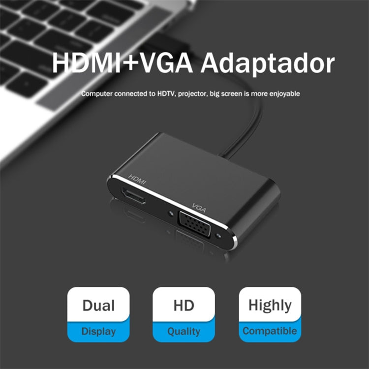 2 in 1 USB 3.0 to HDMI + VGA Adapter(Silver) - Cable & Adapters by PMC TechLife | Online Shopping South Africa | PMC TechLife | Buy Now Pay Later Mobicred