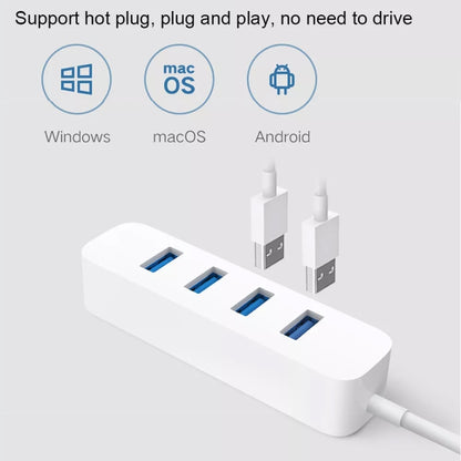 Original Xiaomi 4 Ports USB3.0 Hub with Stand-by Power Supply Interface USB Hub Extender Extension Connector Adapter(White) - Lan Cable and Tools by Xiaomi | Online Shopping South Africa | PMC Jewellery | Buy Now Pay Later Mobicred