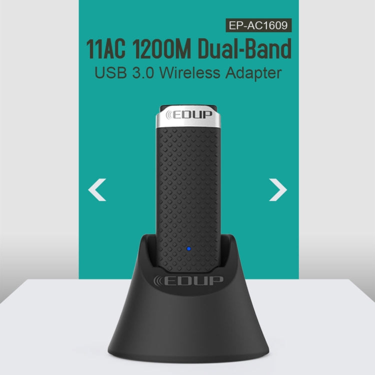 EDUP EP-AC1609 1200Mbps High Speed USB 3.0 WiFi Adapter Receiver Ethernet Adapter with 1m Extend Cable & Base - free shipping - PMC Jewellery - Order now!