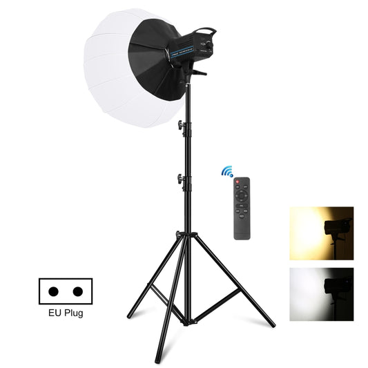 PULUZ 220V 150W 3200K-5600K Studio Video Light + 2.8m Light Holder + 65cm Foldable Lantern Softbox Photography Kit(EU Plug) - Shoe Mount Flashes by PULUZ | Online Shopping South Africa | PMC Jewellery | Buy Now Pay Later Mobicred