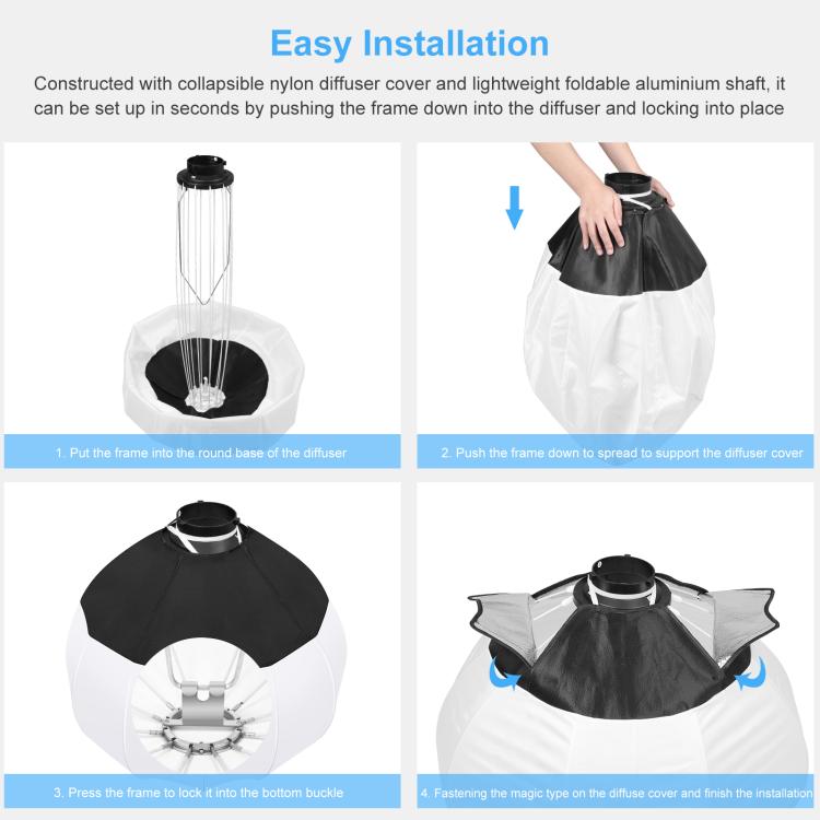 PULUZ 220V 120W Studio Video Light + 2.8m Light Holder + 65cm Foldable Lantern Softbox Photography Kit(US Plug) - free shipping - PMC TechLife - Order now!