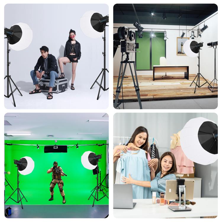 PULUZ 220V 120W Studio Video Light + 2.8m Light Holder + 65cm Foldable Lantern Softbox Photography Kit(US Plug) - free shipping - PMC TechLife - Order now!