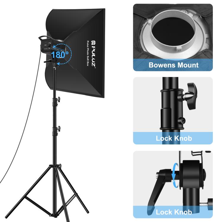 PULUZ 120W Photo Studio Strobe Flash Light Kit with Softbox Reflector & Tripod(EU Plug) - free shipping - PMC TechLife - Order now!