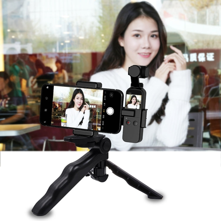 PULUZ Smartphone Fixing Clamp 1/4 inch Holder Mount Bracket + Grip Folding Tripod Mount Kits for DJI OSMO Pocket / Pocket 2 - Mount & Holder by PULUZ | Online Shopping South Africa | PMC Jewellery | Buy Now Pay Later Mobicred