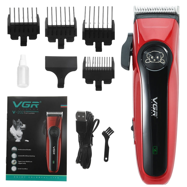 VGR V-202 Pet Barber Electric Hair Clipper (Red) - Electric Clipper by VGR | Online Shopping South Africa | PMC TechLife | Buy Now Pay Later Mobicred
