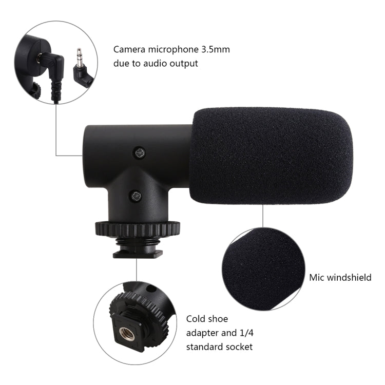 PULUZ 3.5mm Audio Stereo Recording Vlogging Professional Interview Microphone for DSLR & DV Camcorder, Smartphones - Camera Microphone by PULUZ | Online Shopping South Africa | PMC TechLife | Buy Now Pay Later Mobicred