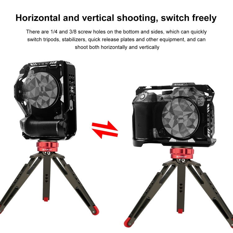 For Canon EOS R7 PULUZ Metal Camera Cage Stabilizer Rig(Black) - free shipping - PMC TechLife - Order now!