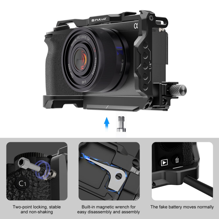 For  Sony A6700 PULUZ Metal Camera Cage Stabilizer Rig (Black) - free shipping - PMC TechLife - Order now!