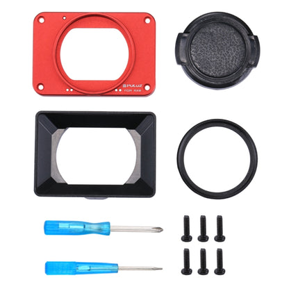 PULUZ Aluminum Alloy Front Panel + 37mm UV Filter Lens + Lens Sunshade for Sony RX0 / RX0 II, with Screws and Screwdrivers(Red) - Lens Cover by PULUZ | Online Shopping South Africa | PMC Jewellery | Buy Now Pay Later Mobicred