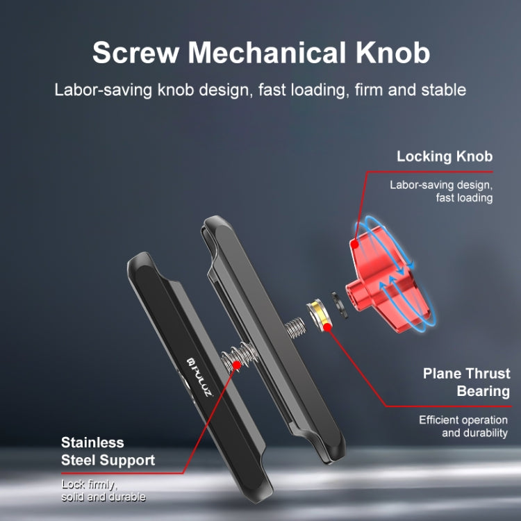 PULUZ Motorcycle Rearview Medium Clamp CNC Metal Magic Arm Rod Mount - Bicycle Handlebar Mount by PULUZ | Online Shopping South Africa | PMC TechLife | Buy Now Pay Later Mobicred