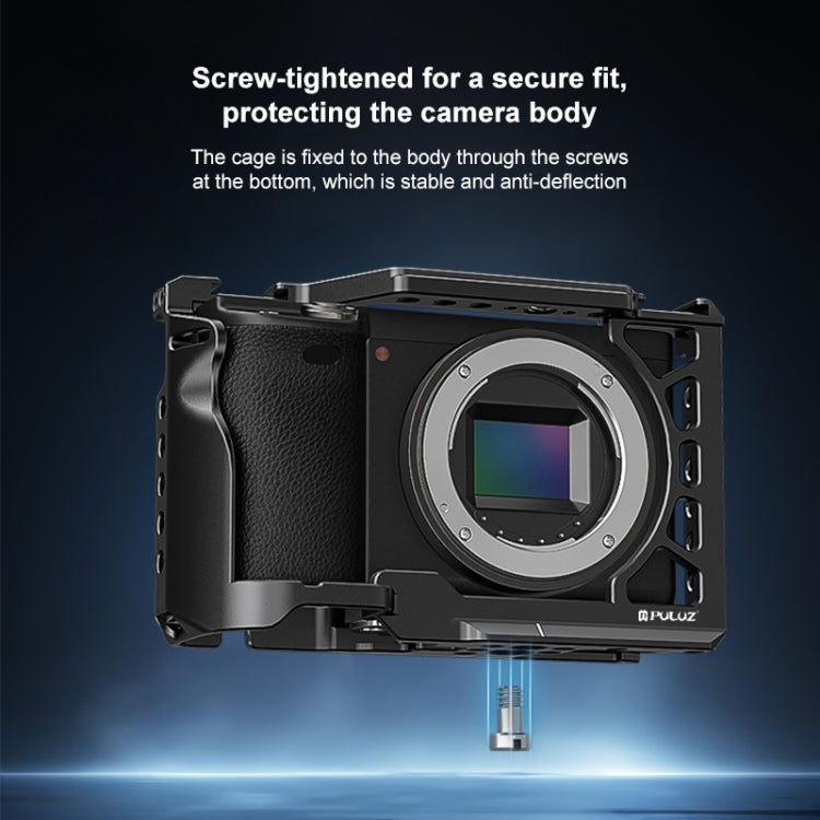 For Sony A6500 / A6400 / A6300 / A6000 PULUZ Metal Camera Cage Expansion Mount Stabilizer Rig (Black) - free shipping - PMC TechLife - Order now!